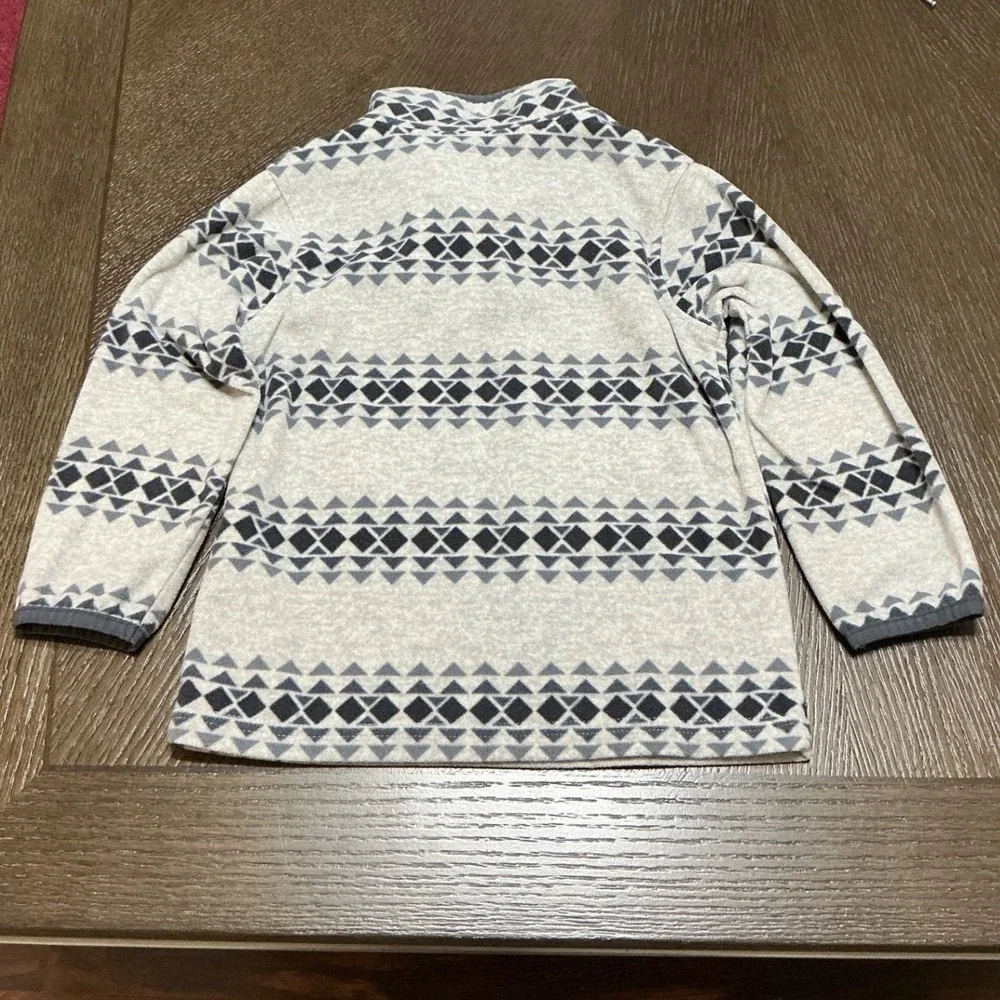 OshKosh‎ Bgosh Kids Fleece Pullover Gray Geometric Pattern Size 4